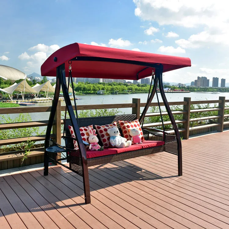 Новый ротанговый красный стул для двоих для крыльца, солнцезащитный козырек для садовых качелей